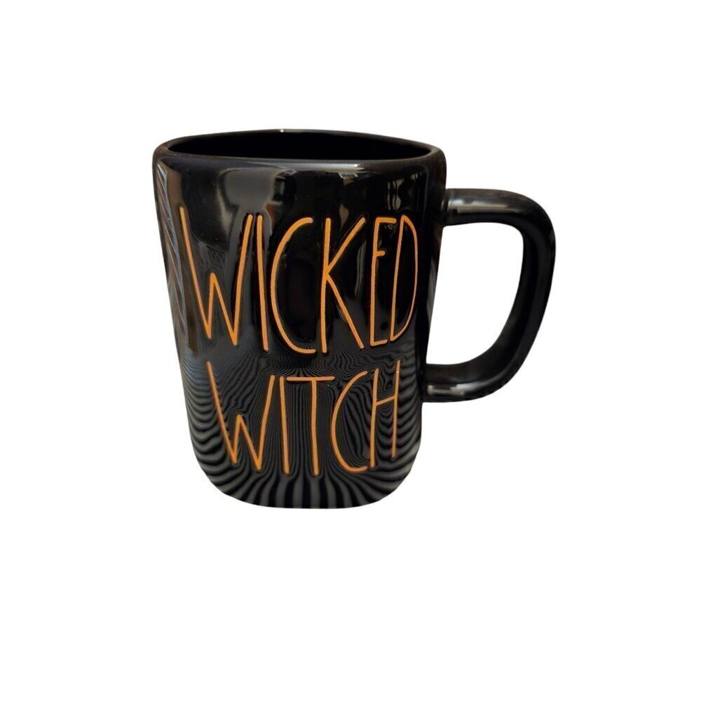 NWT Rae Dunn Halloween Wicked Witch Coffee Mug Black Orange